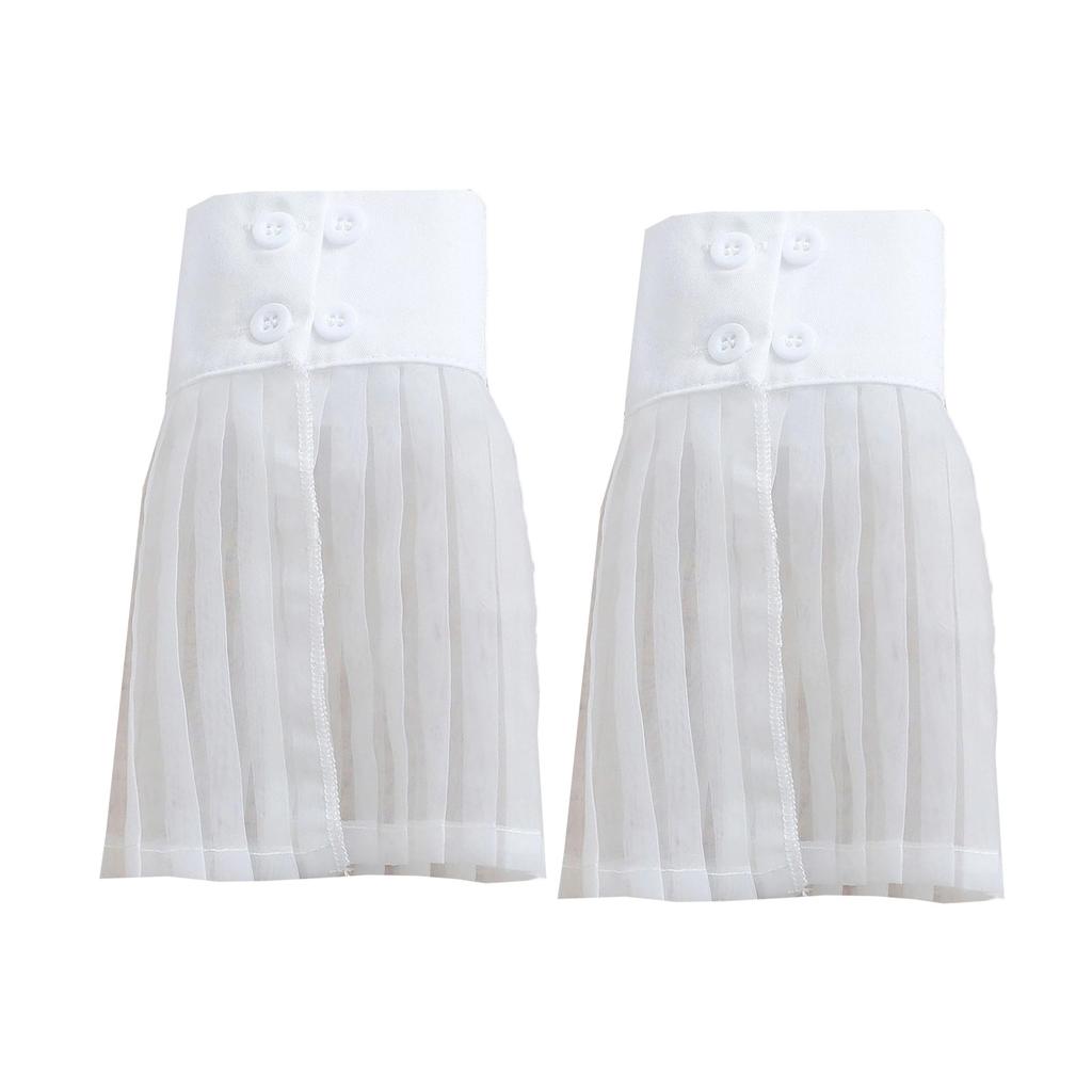 Simple Women Ruffle Arm Sleeves Wrist Cuffs Decorative Sleeves Armwear For Office Daily Wear And Formal Event Dresses