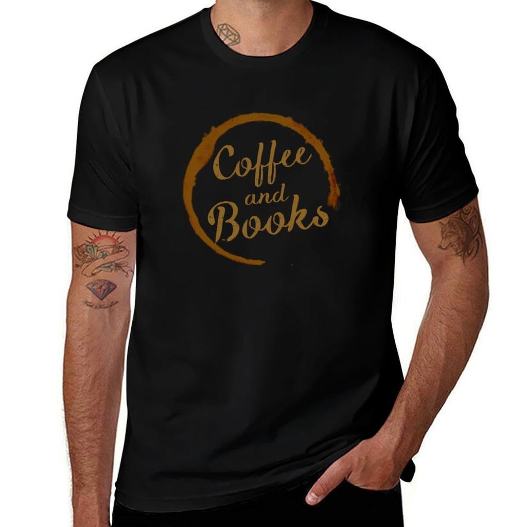 Coffee and Books TShirt Heavy Duty Casual Work Tee