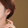 Star Color Zircon Micro-Set Earrings Women'S Fashion Personality Versatile Ear Buckle Korean Version Design Earrings