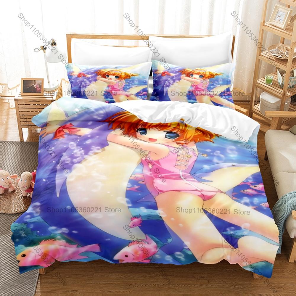 Rizelmine Character Print Duvet Cover + 2 Pillowcases Japanese Anime Romance Comedy Bedding for Gamers