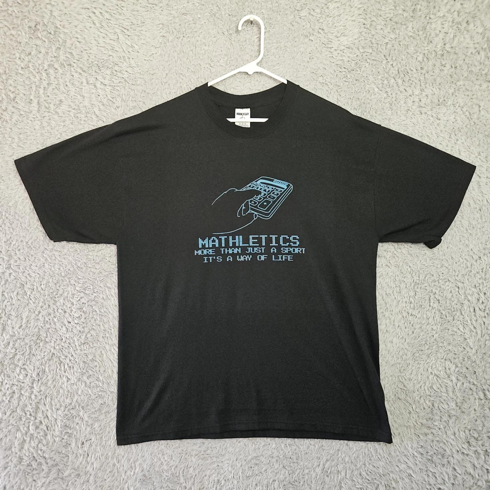 

Vintage Math 100% Cotton T-shirt Mens Tees Top XL Y2K Mathletics Way of Life JERZEES Black Cotton L