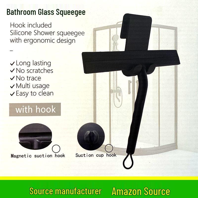 Silicone Glass Squeegee with Hook for Bathroom and Window Cleaning