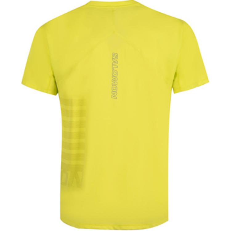 Salomon Sense Aero SS Logo Print Outdoor Casual Sports Crew Neck Short Sleeve T-Shirt Unisex T-Shirt Yellow Green LC2188800