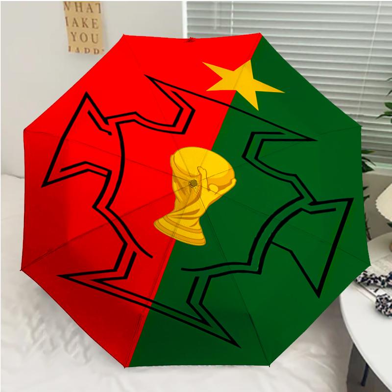 Portugal Football team Print Automatic Umbrella, 8 Rib Iron Frame, Plastic Handle, Suitable for Outdoor Travel &Daily , Ideal Gift