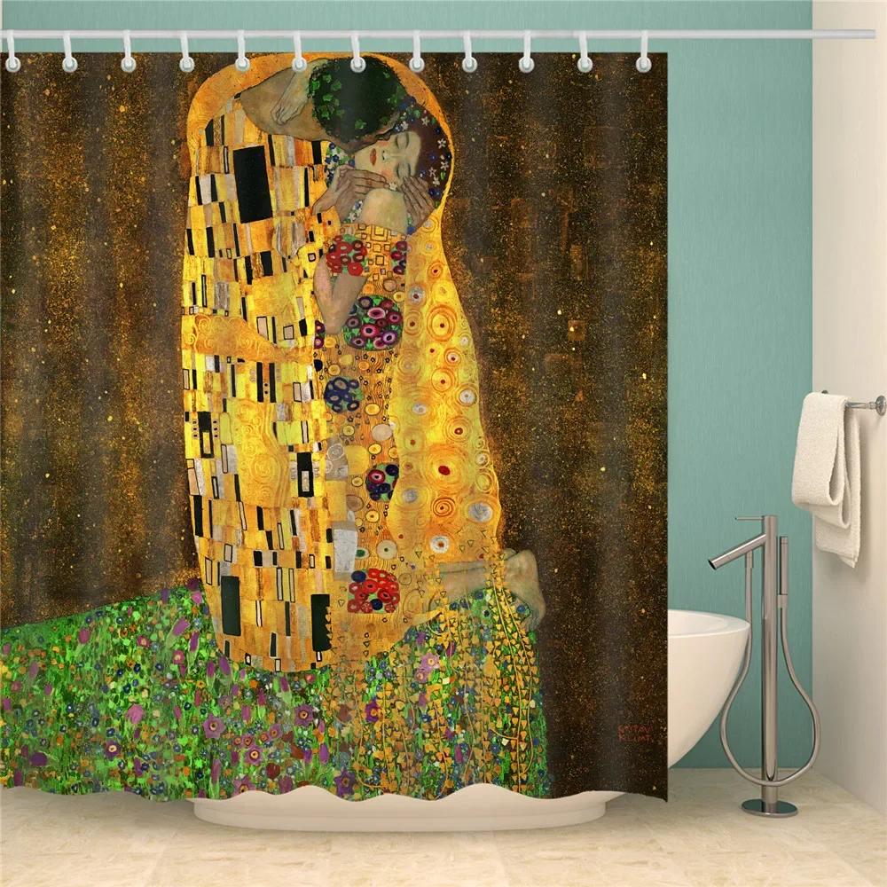 3D Buddha Plant Printed Bath Curtains Waterproof Polyester Fabric Bathroom Shower Curtain Screen with Hooks Bathroom Curtains