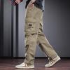 JIELEINUO Men's Loose Straight Workwear Cargo Pants
