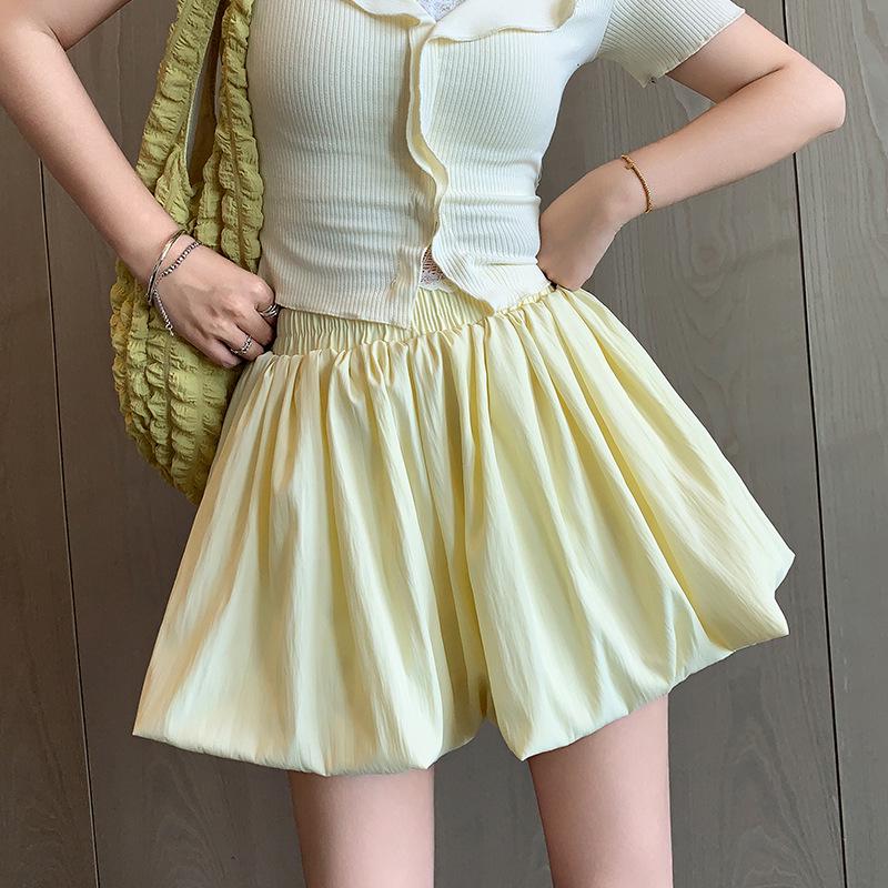 

Spring 2026 Women s High-Waisted White Flower Bud Pleated Cake Skort Small жовтий