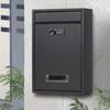 Modern Wall Mounted Mailbox Rainproof Metal Post Box Hanging Password Lock Postbox for After Hours Deposits Keys & Letters Drop