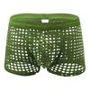 Men Sexy Hollow Out Shorts Briefs Low-rise Breathable Mesh Underwear Solid Color 3D