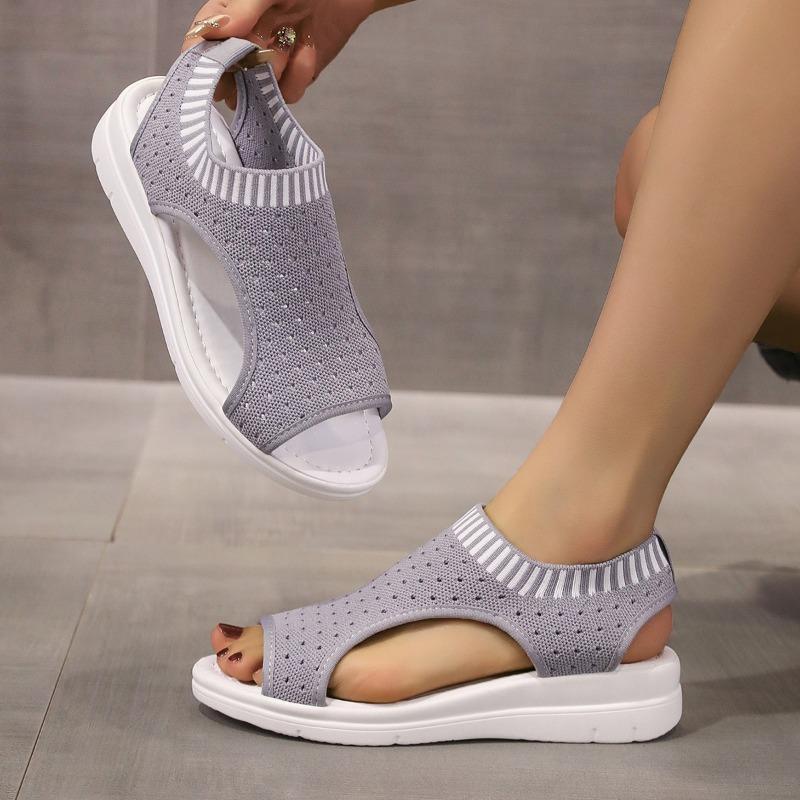 Fashion 2025Sandals Women Summer  New Open Toed Flat Roman   Flying Woven Hollow Platform Sports Sandals Flat