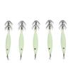 5PCS Luminous Squid Jigs High Carbon Steel Hook 8cm Squid Jig Saltwater Lure with 360° Swivel Artificial Bait Freshwater Fishing