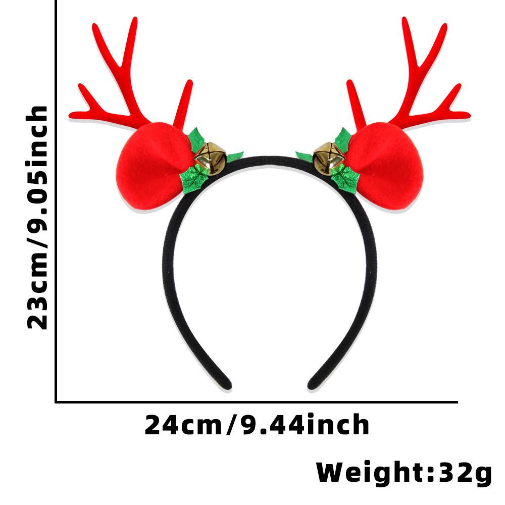 Plush Holiday Reindeer Antler Headband With Bells And Bows For Family Celebrations