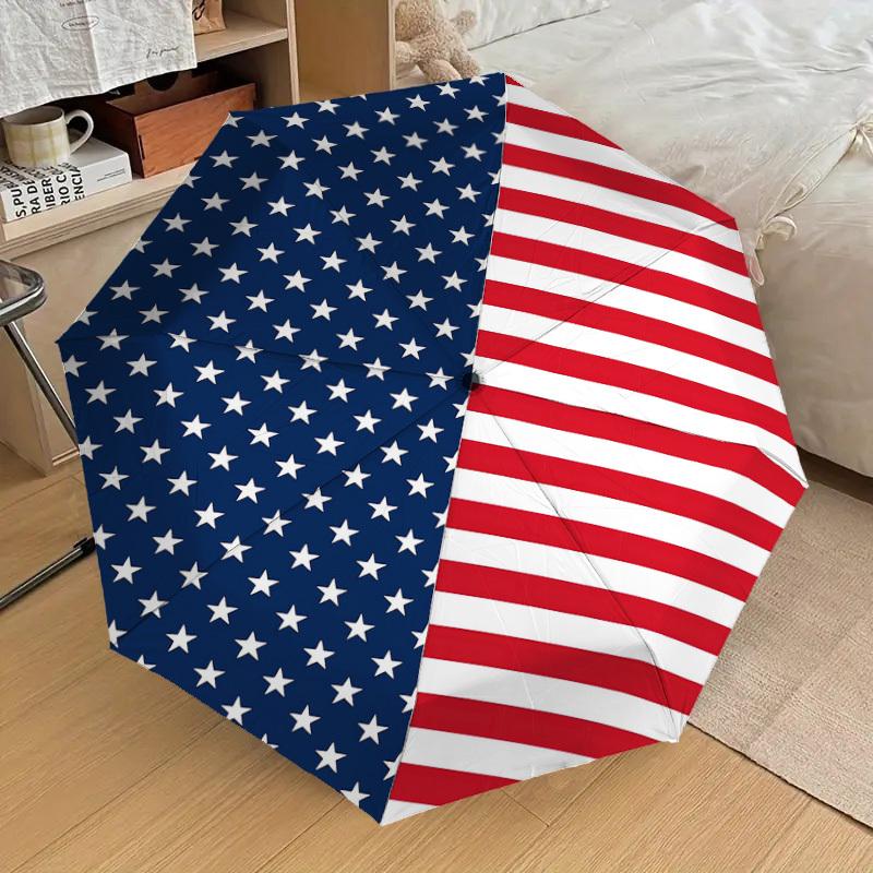 1pz Ombrello con Bandiera Americana, Ombrello ad Apertura e Chiusura Automatica, Ombrello di Alta Qualità, Regalo Ideale per Lei 367