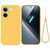 Case for Redmi Turbo 5 5G - Silicone, Yellow, With Lanyard