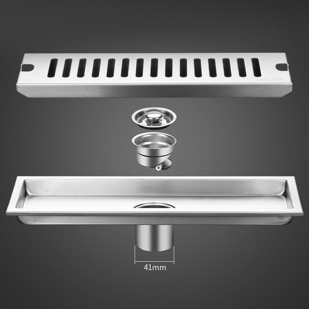 Sifon de duș lung din oțel inoxidabil deodorant detașabil sifon de pardoseală pentru baie hotel 40cm mijlociu