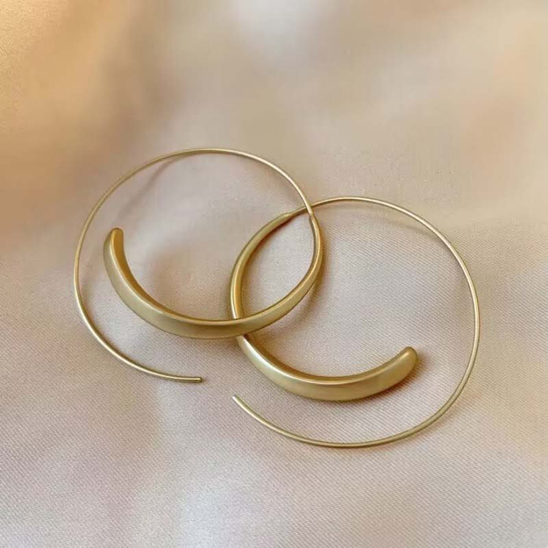 

Новые модные металлические большие круглые серьги-кольца для женщин, преувеличенные золотые серьги C-образной формы, круглые серьги, ювелирные изделия, подарки