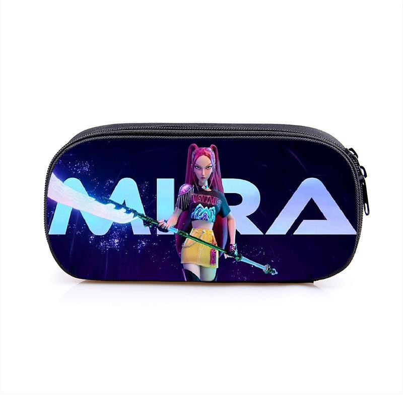 2025 Demon Hunters Cartoon Student Polyester Pencil Bag Secondary Element Stationery Box Fabric Pencil Case Hot