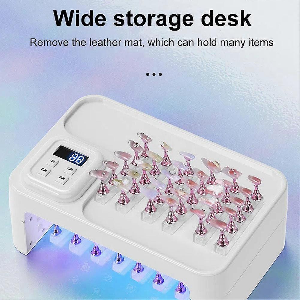 Nageltrockner Lampe Maschine Faltbar 66 LEDs UV LED Nagellampe mit Handkissen für Schnelles Aushärten Gel-Nagellack Nageltrockner-EU-Stecker
