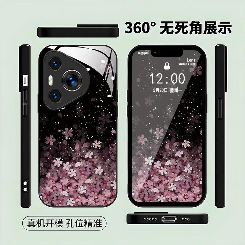 Star Dot Pink Cherry Blossom Electroplated Glass Suitable for Apple 11Promax Mobile Phone Case IP11 Fine Hole 11 Women's 11 Premium 11