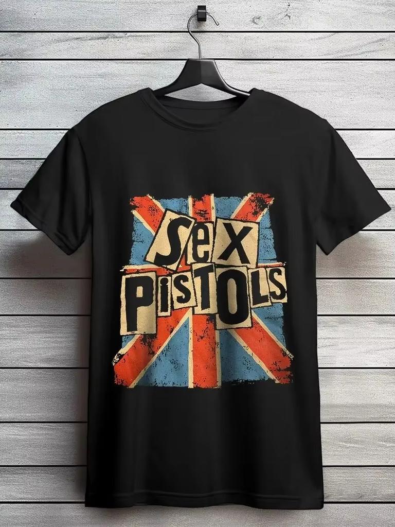 British Punk Rock Band Sex Pistols Classic Poster Print TShirt Unisexs Clothes Unisexs Summer Style Cotton Street Hip Hop Y2K Top
