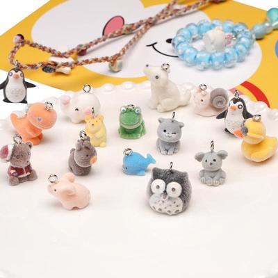 1pc/bag Flocking Small Animal Pendant DIY Bracelet Necklace Earrings Jewelry Accessories