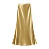 Gonne Lunghe Maxi Satinate Casual da Donna Vita Alta Elastico Nascosto Gonna Lunga a Linea A per Ufficio Gonna Midi da Cocktail in Raso e Seta da Donna