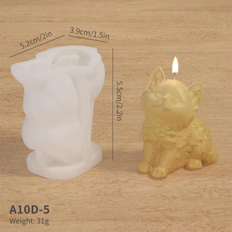 New 3D Kitten Series Silicone Candle Molds Cute Pet Cat Crafts Plaster Resin Soap Making DIY Animal Chocolate Ice Cake Tools