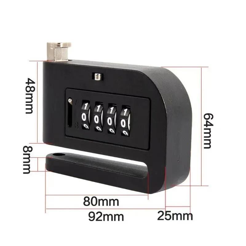 Aluminum Alloy Combination Disc Brake Lock, Portable Waterproof Anti-Theft Lock for Motorbike & E-Bike Outdoor Parking Security чёрный