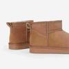 Cowhide snow boots women's autumn and winter leather short boots keep warm and cold-proof one-pedal couple bread shoes cotton shoes