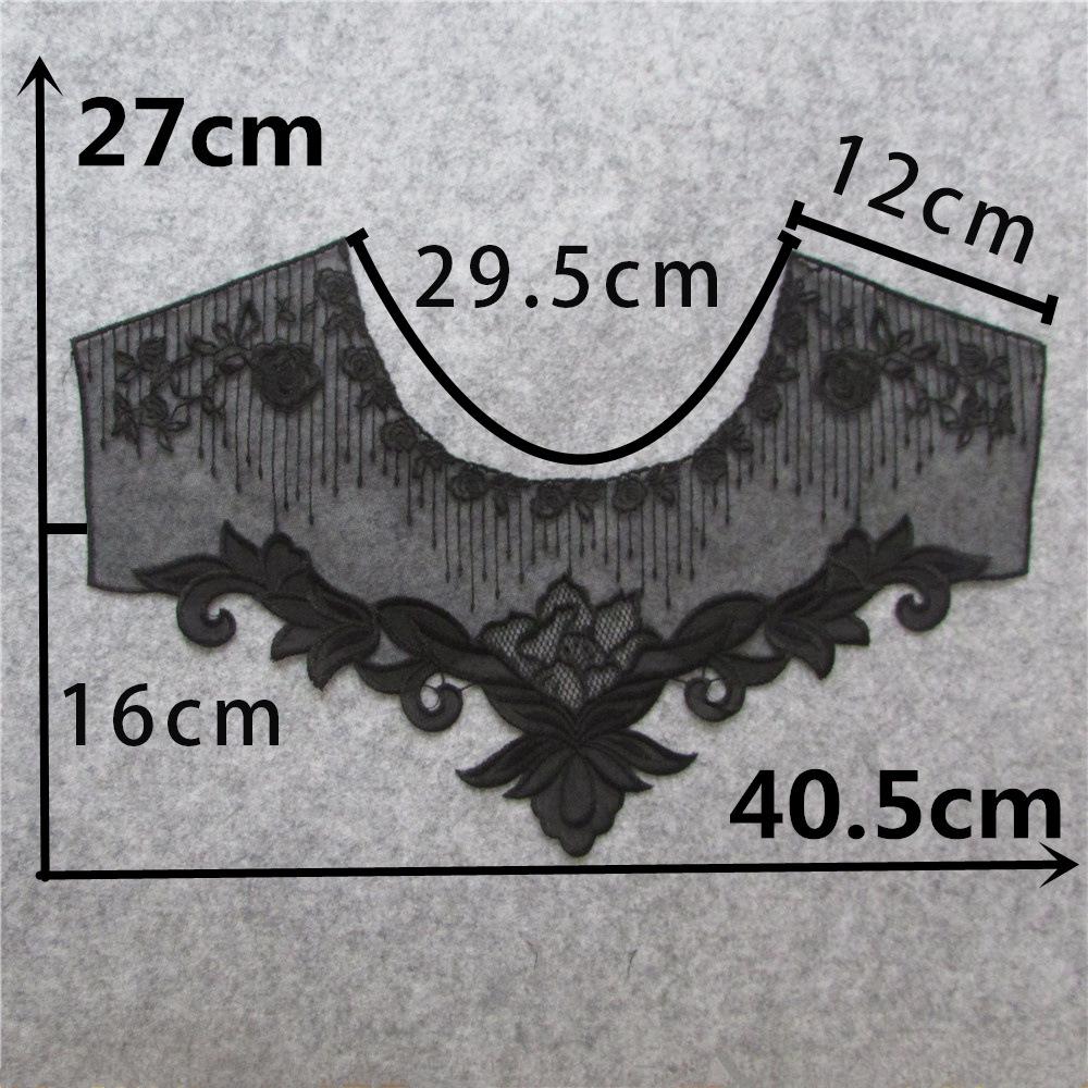 Black And White Organza Embroidery Collar Lace Mesh Lace Diy Sewing Decoration With Clothing Accessories
