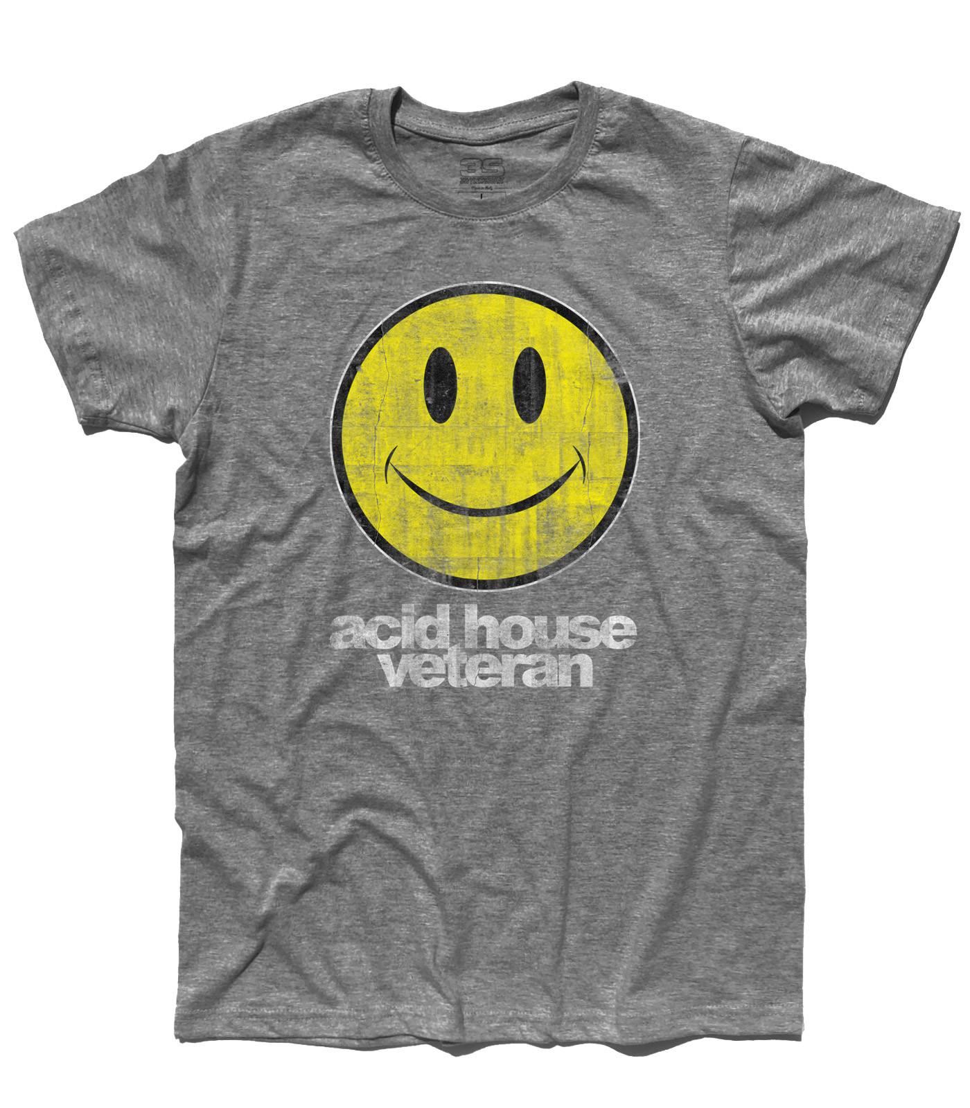 Men s Vintage Acid House Veteran T-Shirt House Music Hippie Unisex T-Shirt XXXXL