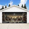 Classic Christmas backdrop for a large garage door, New Year's party backdrop, winter scene, decorative banner47