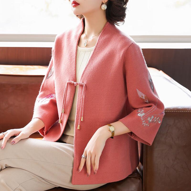 

Вязаный кардиган с V-образным вырезом для женщин среднего возраста 3XL