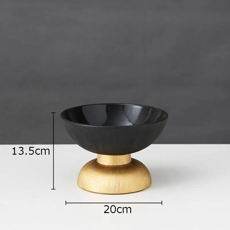 Black and Gold Ceramic Vase Desk Decoration Flowers Pots Decorative Flower Arrangement Modern Home Decor Crafts Floral Vases