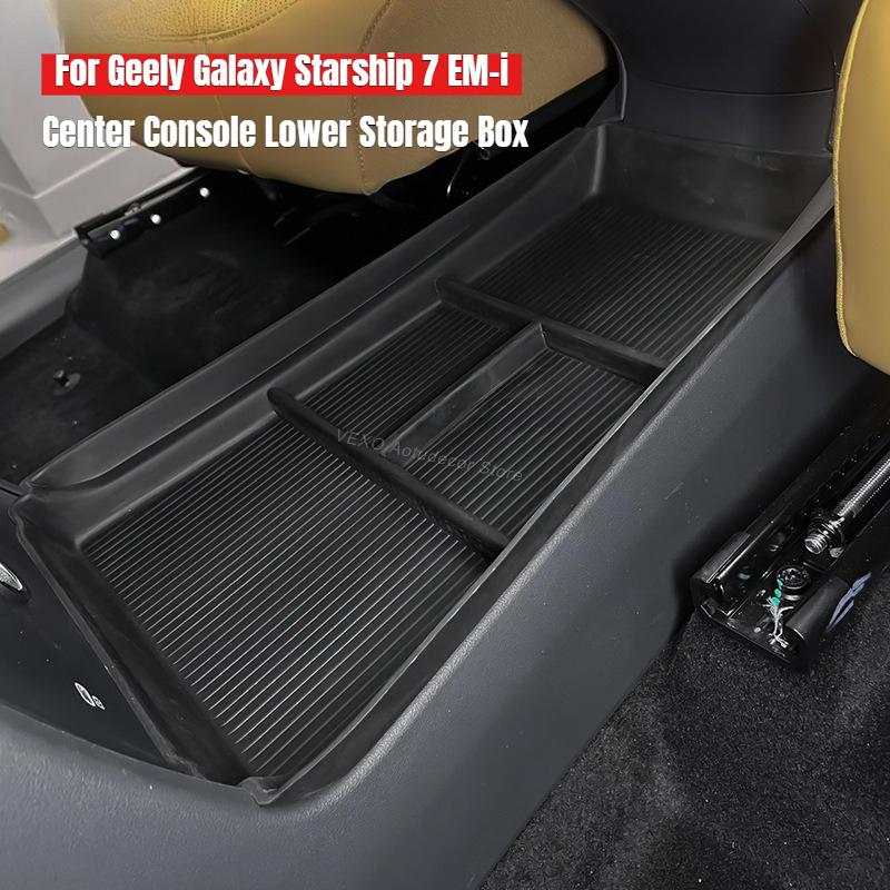 For Geely Galaxy Starship 7 EM-i Center Console Lower Storage Box Non-slip Armrest Organizer Tray Car Stowing Interior Modified