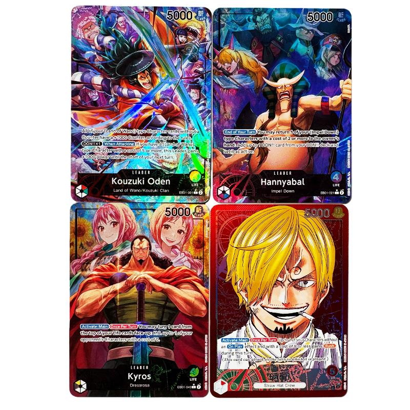 Anime One Piece OPCG English Leader Replica OP09 OP10 OP11 Nami Luffy Koby Usopp Teach Shanks Sanji Game Anime Collection Cards