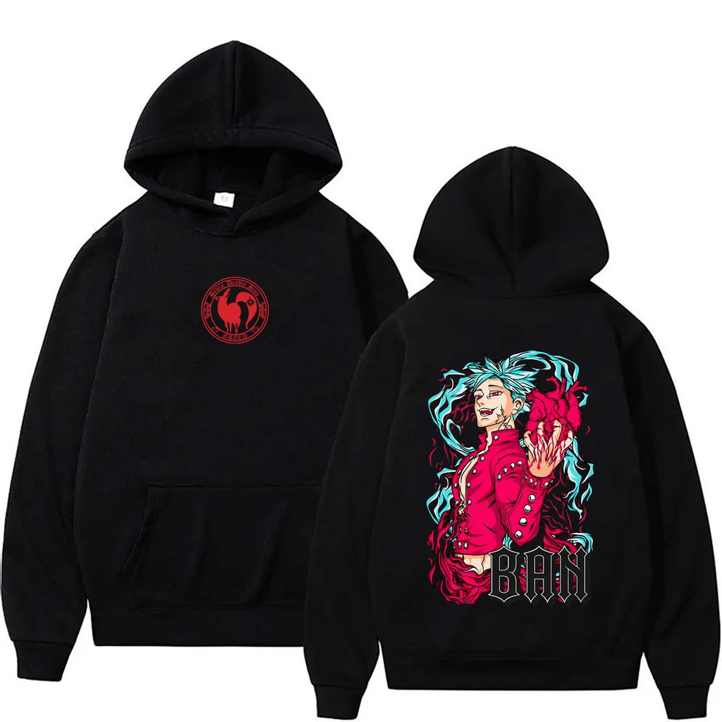 Anime The Seven Deadly Sins Hoodie Fox's Sin of Greed Ban Graphic Pullover Hoodies Women Manga Oversized Hooded Sweatshirt