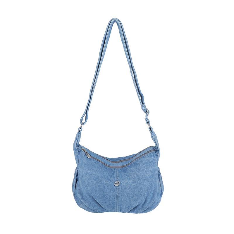 Doppellagige kleine quadratische Tasche Denim-Tasche Damen Leichte Schulter-Umhängetasche
