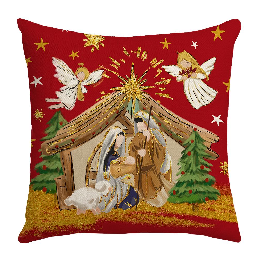 New Jesus Christmas Pillow Cover Home Atmosphere Decoration Sofa Cushion Letter Print Pillow Cushion