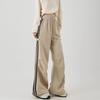 Pants for Women Plus Size Thickened Stretchy Elastic High Waist Long Trousers Solid Colour Fleece Casual Wide Leg Pants