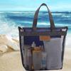 Mesh Beach Tote: Travel Storage & Toiletry Bag with Barcode Sticker