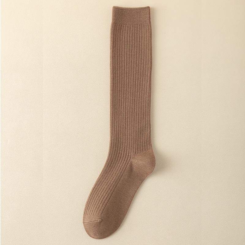 Women's Over-the-Knee Wool Socks with Velvet Lining: Thick, Warm, and Slimming for Fall and Winter