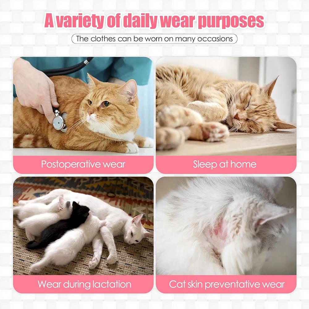 Cat Surgical Recovery Suit for Male Female Dogs Sterilization Wounds Protection Anti-Licking Pet Pajama Suit Soft Fabric