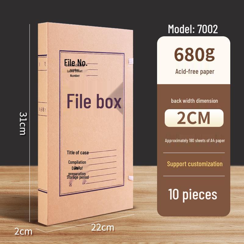 San-yi A4 Kraft Paper Archive Box: Thick, Large Capacity, Customizable Logo