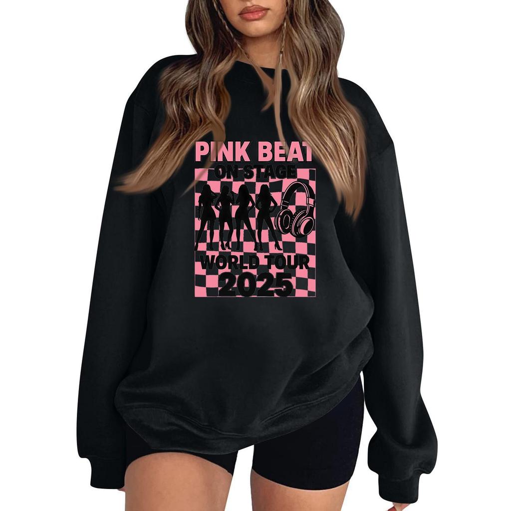 Damen Modisches Und Lässiges Langarm Rundhals Bedrucktes Sweatshirt