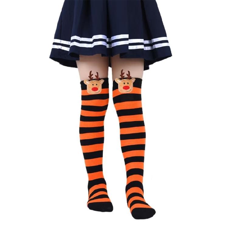 Women's Thigh High Stockings with Reindeer Christmas Stockings Over the Knee Socks Halloween Cosplay Costumes Hosiery