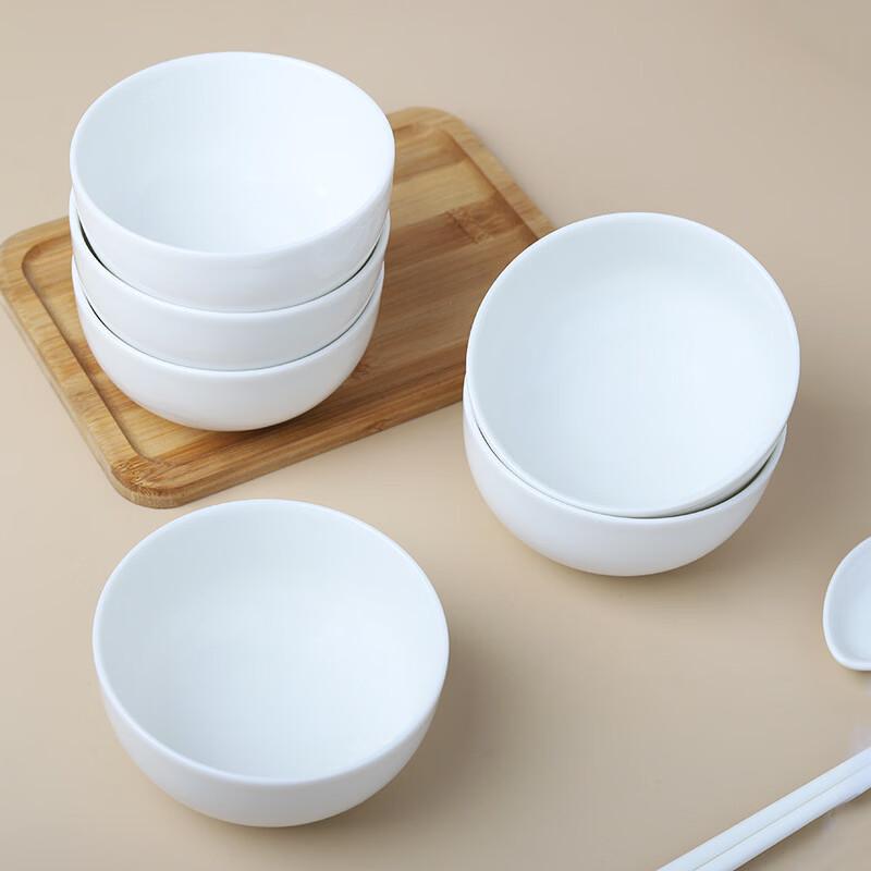 Pure White Ceramic Straight-Mouth Rice Bowl