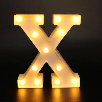 Decorative Letters Alphabet Letter LED Lights Luminous Number Lamp Decoration Battery Night Light Party Baby Bedroom Decoration