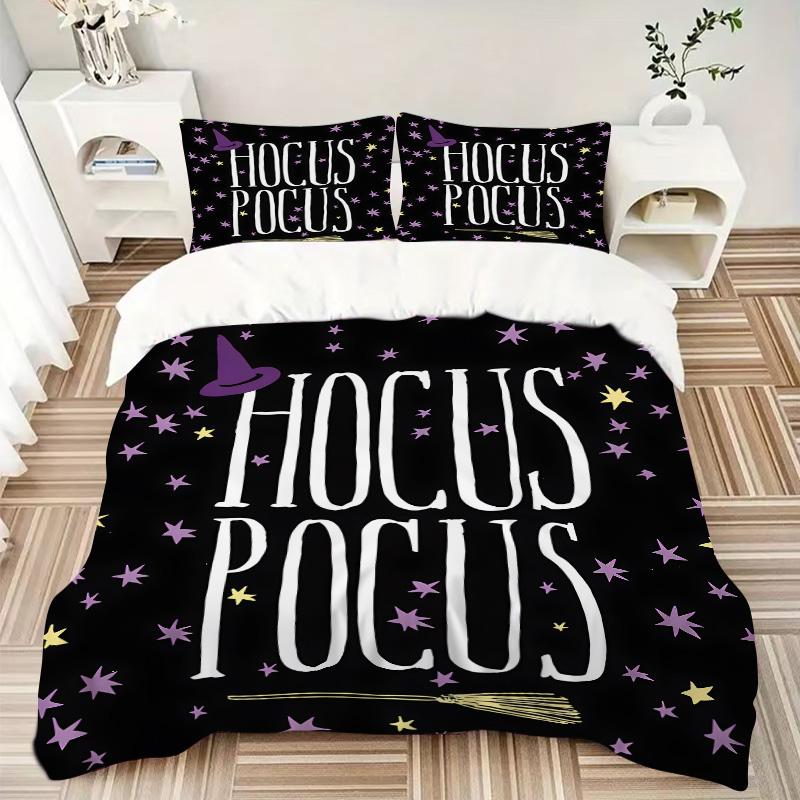 Hocus Pocus Magic Night Print 3Pcs Bedding Setduvet Cover With 2 Bedropillowcase Home Birthday Gift