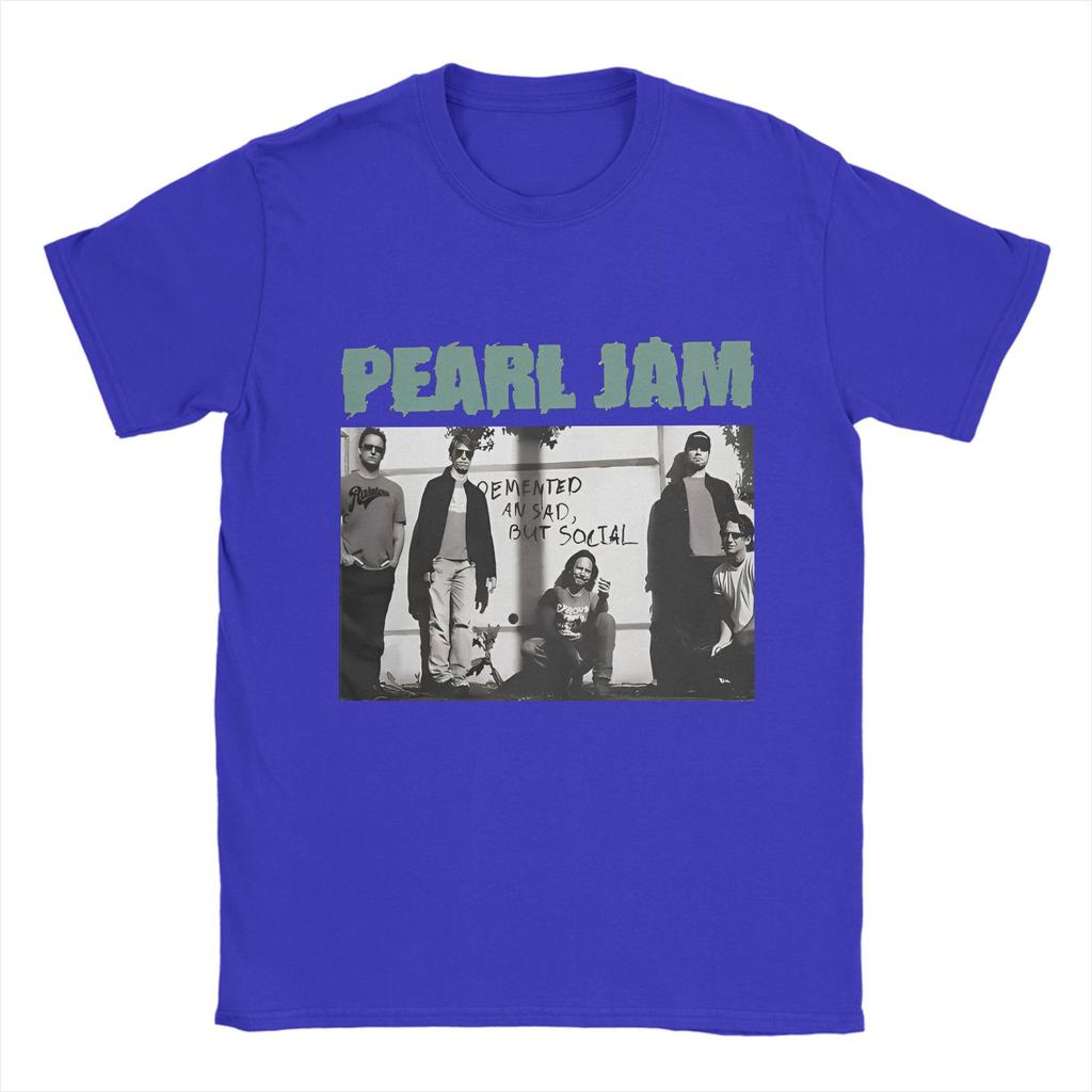 Men T-Shirts Music Pearls Jam  Novelty Pure Cotton Tees Short Sleeve  T Shirts Crewneck Clothes Plus Size